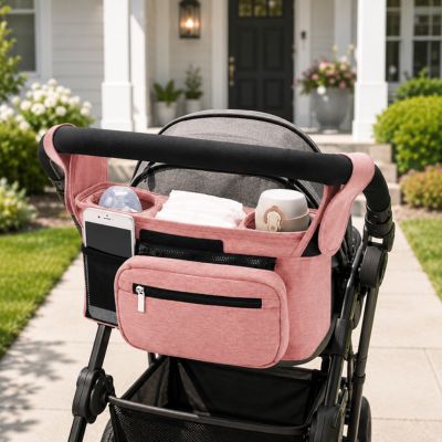 organisateur de poussette easygo rose