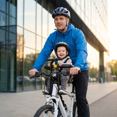 Porte bebe velo compact avec repose-pieds sécurisés et sangles ajustables