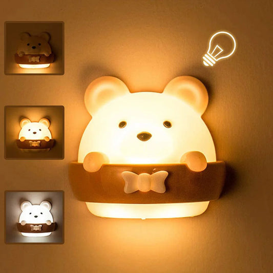 veilleuse murale bebe brill'ours trois types de luminosite